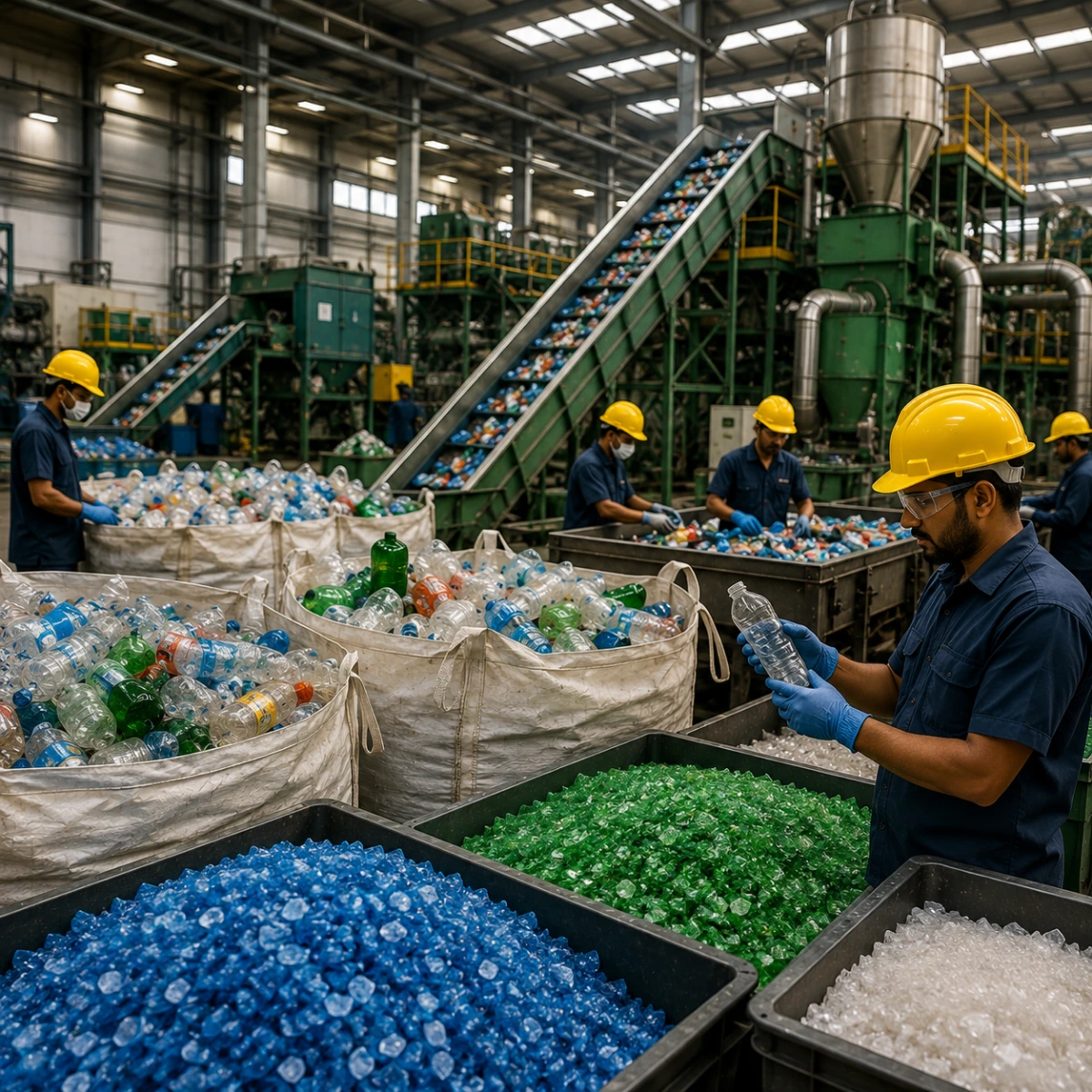 Industrial plastic recycling